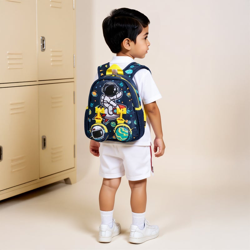 Supercute Backpack-Small-1 Cmprt-Astronaut Print- With 2 Front Pocket- (Polyester) Multicolor \ 26X10X28Cm - Image 3